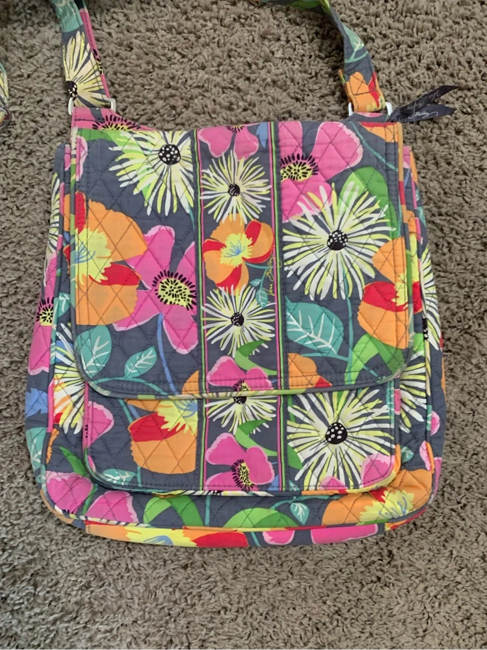 Vera Bradley Jazzy Blooms Mailbag Crossbody Purse